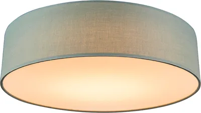 Produktbild von Qazqa led Modern Stoff Deckenleuchte, Deckenlampe - Drum Led - Grün, Rund, 2700K, warmweiß, 40cm, Ideal als Bürolampe, Flur, Schlafzimmerlampe und Wohnzimmerlampe