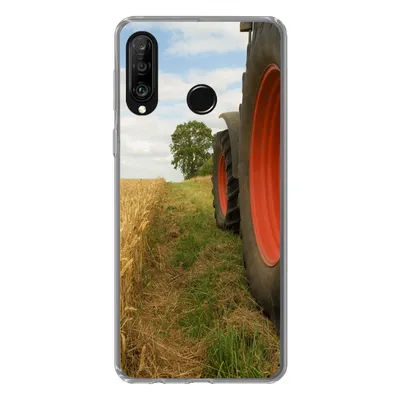 Produktbild von MuchoWow® Handyhülle Schutzhülle Hülle für Huawei P30 Lite Traktor - Räder - Weizen Silikon Softcase Handy Hülle - Handyhülle