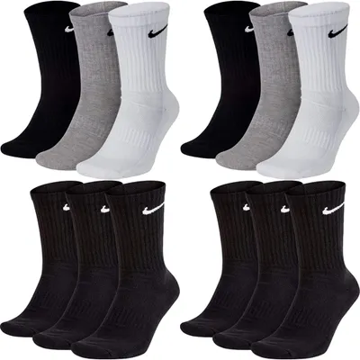 Produktbild von 12 Paar Nike Socken Herren Damen Lang - Farbe: 6 Paar bunt 6 Paar schwarz - Größe: 34-38