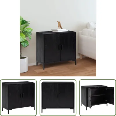 Obrázek produktu pro The Living Store Příborník černý 75x35x70 cm z masivního borovicového dřeva
