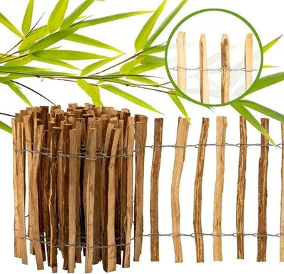 Produktbild von Imprägniert Holzstake - 12 Größen, 50 cm hoch, 5 m lang, Kastanienzaun für Garten, Teiche und Parzellen