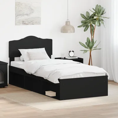 Zdjęcie produktu dla vidaXL Rama łóżka czarna 100 x 200 cm z litego drewna sosnowego