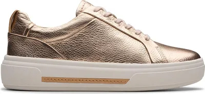Produktbild von Clarks Sneaker Hollyhock Walk, Glattleder, Gold, Damen