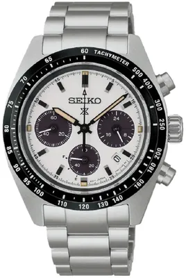 Produktbild von Herrenuhr, Solar-Chronograph aus Edelstahl - Weißes Zifferblatt - Seiko Modell: SSC961P1