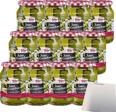 Produktbild von Hofgut Feine Cornichons VPE (12x370ml Glas) + usy Block