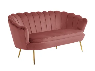 Zdjęcie produktu dla Kondela Sofa Noblin - różowa (Velvet)/złota
