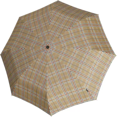 Produktbild von Knirps Taschenregenschirm Regenschirm T.200 Medium Duomatic Check Beige