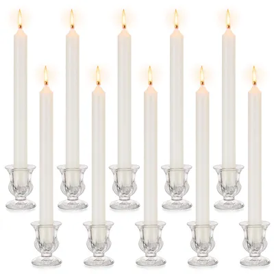 Glaskerzenhalter 10er-Set klar für Stabkerzen Tischdeko