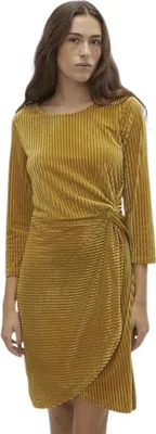 Image de Robe Vero Moda pour femme Mella, élégante, en velours doré, taille M