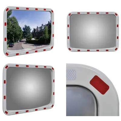 Obrázek produktu pro vidaXL Dopravní zrcadlo konvexní čtvercové 40×80 cm s odrazkami - Dopravní zrcadlo - Dopravní zrcadlo - Dopravní zrcadlo konvexní - Dopravní zrcadlo konvexní