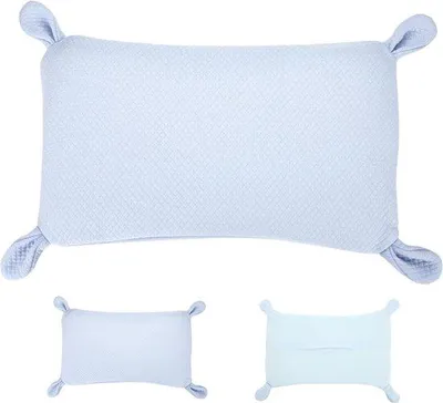 Produktbild von Famanu Babykissen mit Kaninchenohren - Blau + 2 Kissenbezüge