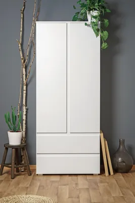 Produktbild von Mehrzweckschrank Blanc 7 griffloser Schrank in Weiß 2-türig 80x191 cm