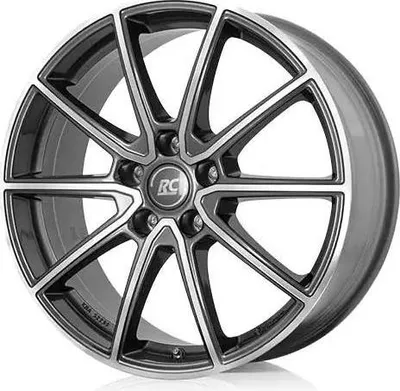 Produktbild von 16 Zoll Alufelge RC Design RC32 16"x6.5" 5x112 PCD ET43 57,1mm Felge Grau Frontpoliert