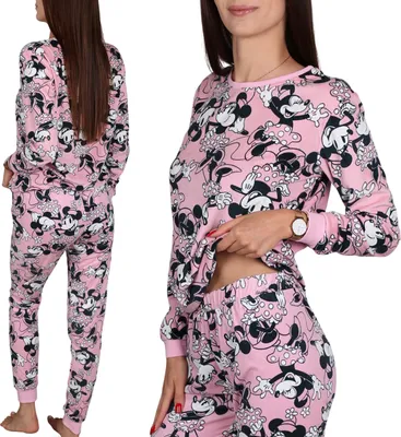 Produktbild von DISNEY Minnie Mouse VELOURS, zweiteiliger Damenpyjama, WARMER Pyjama mit langen Ärmeln XL