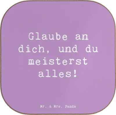 Produktbild von Mr. & Mrs. Panda Untersetzer für Gläser Spruch Stolpersteine im Alltag meistern - Lavendeltraum - Geschenk, Vertrauem, Hoffnung schenken, Durchhaltevermögen, Glas, Trost