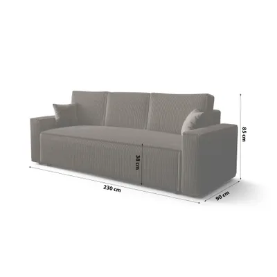 Produktbild von FEDVE Schlafsofa Eldon Sofa Schlaffunktion Bettkasten Sofagarnitur Wohnzimmer Dunkelbraun (Poso 06)