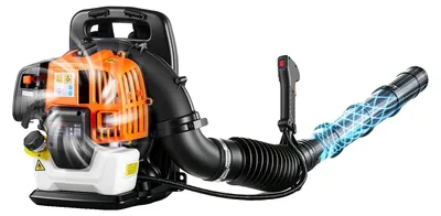 Immagine prodotto di VEVOR, soffiatore a benzina da indossare, motore a 2 tempi da 43 cc, serbatoio da 1,38 litri, portata d'aria di 815 m³/h, velocità dell'aria di 241 km/h. Soffiatore da indossare, ideale per la rimozione di foglie e per lo sgombero della neve
