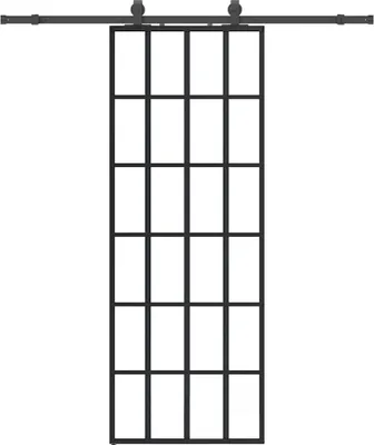 Image de vidaXL Porte coulissante avec ferrure noire 76x205 cm verre ESG
