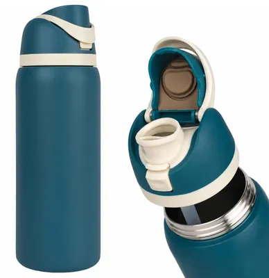 Isolierte Edelstahlflasche 946 ml mit Strohhalm, türkis