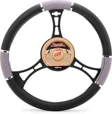 Produktbild von CARCOMMERCE 61127 Lenkradbezug Ø37-38cm Schwarz Grau Lenkradhülle