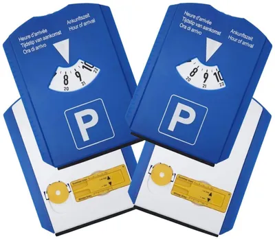 Produktbild von Parkscheibe für Autos mit Eiskratzer, Einkaufswagenchip und mehr – 2 Stück