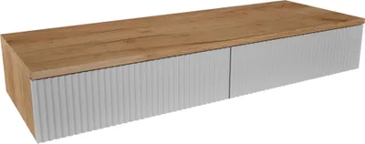 Produktbild von AMYRA TV Konsolentisch 100 cm in Gold Eiche / Weiß - hängend