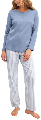 Produktbild von CALIDA Striped Dreams Pyjama Damen Aura Blue 36-38