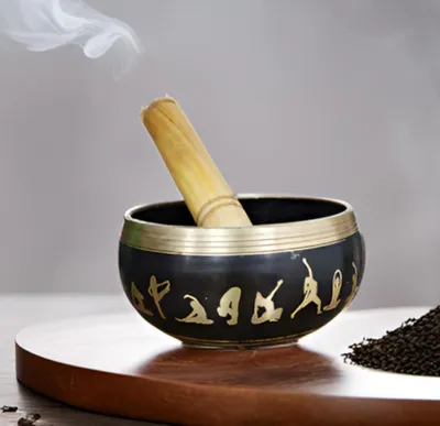 Produktbild von Glockenmetall Klangschale 'Yogi' für Meditation und Gebete - Buddhistisch Tibetisches Musikinstrument (12041) Klangschalen-Set