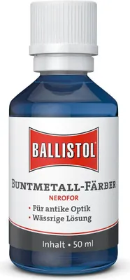 Produktbild von Ballistol ® Nerofor 25890 Buntmetall-Färber, Antik-Messing-Färber 50 ml