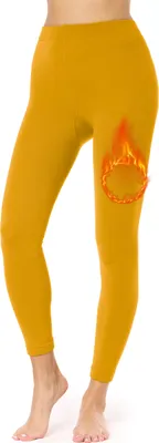 Produktbild von Merry Style Thermo Leggings Damen Gefütterte Thermoleggings MS-ATX-441 (Senf, M/L)