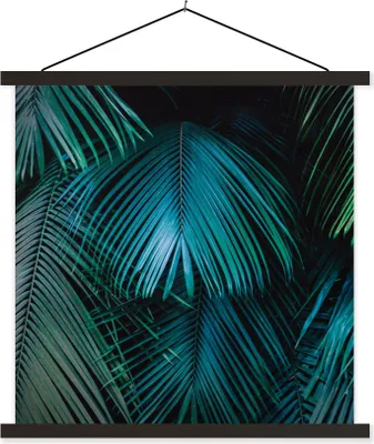 Produktbild von MuchoWow® Textilposter Palmen - Dschungel - Blätter 90x90 cm mit schwarzem Rahmen - Magnetisches