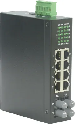 Produktbild von ROLINE Industrie Switch, 6x RJ-45, 2x ST, unmanaged