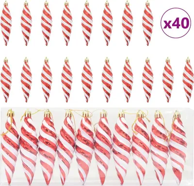 Produktbild von Weihnachtliche Spiralenform Kugel 40 pcs Rot Kunststoff