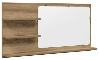 Produktbild von vidaXL Badspiegel mit Ablagen Artisan-Eiche 90x11x45 cm Holzwerkstoff