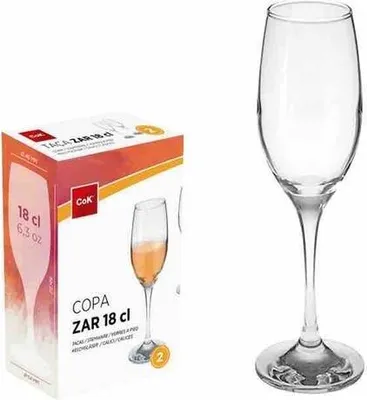 Zdjęcie produktu dla Zestaw Kieliszków Do Szampana Zar 180 Ml, 2Szt, Szkło