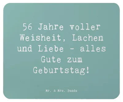 Produktbild von Mr. & Mrs. Panda Mousepad Spruch 56. Geburtstag - Meeresbrise - Geschenk, Happy Birthday, besonderer Anlass, Dankbarkeit, Mauspad, Liebe, Mouse Pad, Geburtstagsgeschenk