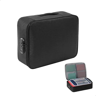 Obrázok produktu pre Zložka na dokumenty so zámkom 36 x 27 x 10.5 cm, vodotesný úložný box, číselný zámok, pre cestovanie