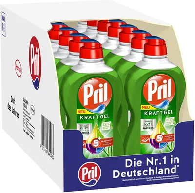Produktbild von Pril 5 Plus Kraftgel Bambus Limette Handgeschirrspülmittel 16x450 ml Spülmittel