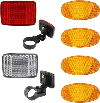 Productafbeelding van 8 stuks fietsreflectoren voor en achter, fietsspaken, fietsaccessoires, achterlichten voor en achter voor racefiets, mountainbike, fietsaccessoires
