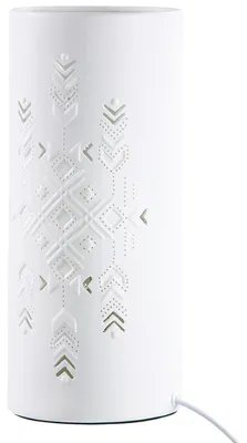 Image de GILDE Lampe de table, cylindrique, "Graphic", graphique, porcelaine, blanc, , L. 12 cm, l. 12 cm, H. 28,5 cm 32187