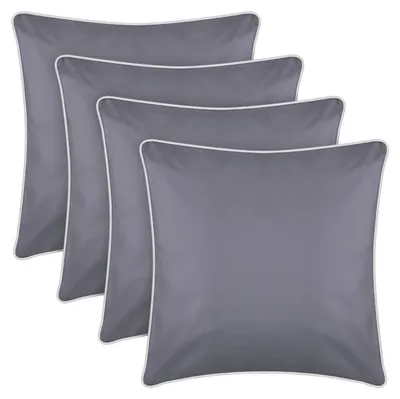 Imagen del producto de Cojines para exteriores, color gris oscuro con borde blanco, pack de 4 unidades