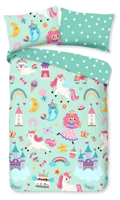 Produktbild von Duvet cover Good Morning 100x135 + 1* 40x60 cm - unicorn, princess, rainbow