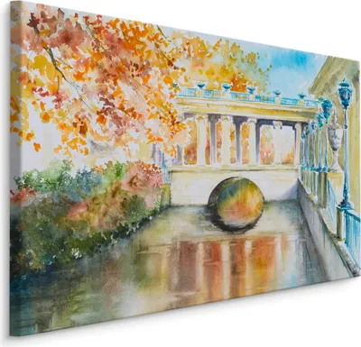 Produktbild von Fabelhafte Canvas LEINWAND BILDER 70x50 cm XXL Kunstdruck Warschau Park Palast Natur