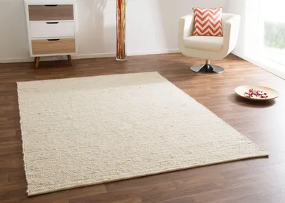 Produktbild von Steffensmeier Handwebteppich Gabun 100 % Schurwolle Wohnzimmer im Scandi Style, Natur, Größe 200x240 cm