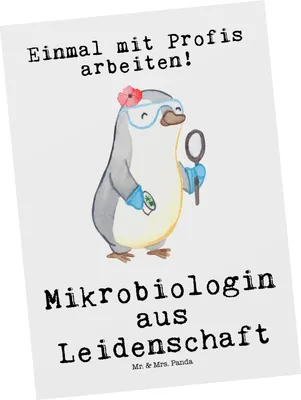 Produktbild von Mr. & Mrs. Panda Postkarte Mikrobiologin Leidenschaft - Weiß - Geschenk, Spruch, Ansichtskarte, Labor, Beruf, bildkarte, Forschung, Grußkarte, Ansichtskarten, Postkarten