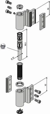 Produktbild von Clamscharniere Aluminium 5500AI FAPIM für schwere Tür - Schwarz 9005 - 5520A37