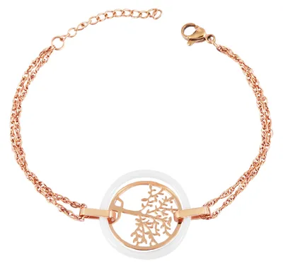 Produktbild von Akzent Armband aus Edelstahl mit Lebensbaum-Keramikelement