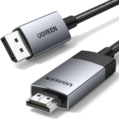 Produktbild von Ugreen DisplayPort zu HDMI Kabel 4K@60Hz, 1 Meter Grau, Modell DP119-15773