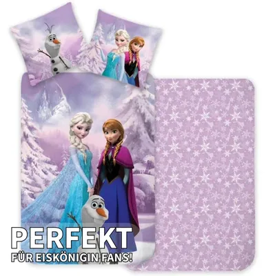 Produktbild von Disney Frozen - Die Eiskönigin - Wende-Bettwäsche-Set, 135x200 & 80x80