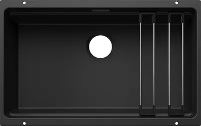 Image de BLANCO ETAGON 700-U pour composants de couleur Evier à encastrer SILGRANIT noir à partir de 80 cm sansd'écoulement à distance, avec accessoires
